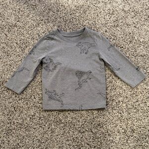 Cat & Jack Charcoal Dinosaur Long Sleeve Tee
